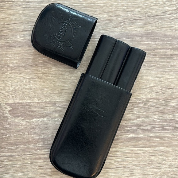 Vintage Cigar Maven Case Holder brown leather 7.5x 3 in box - Picture 3 of 5